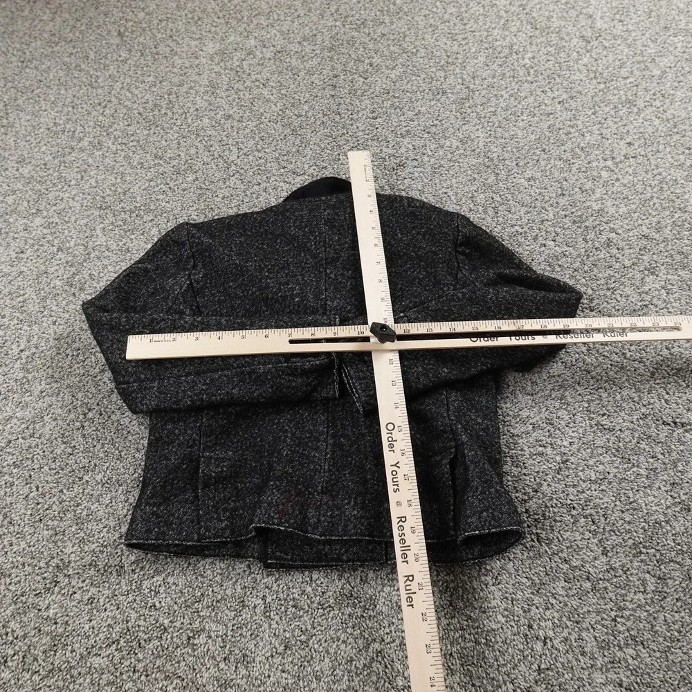 J Crew Jacket Womens 2 Gray Wool Blend Double Breasted Peacoat Blazer Sport Coat - Picture 5 of 10